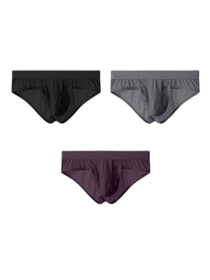 3 Pack Men's Fly Opening Supportive Pouch Stretch Premium Briefs