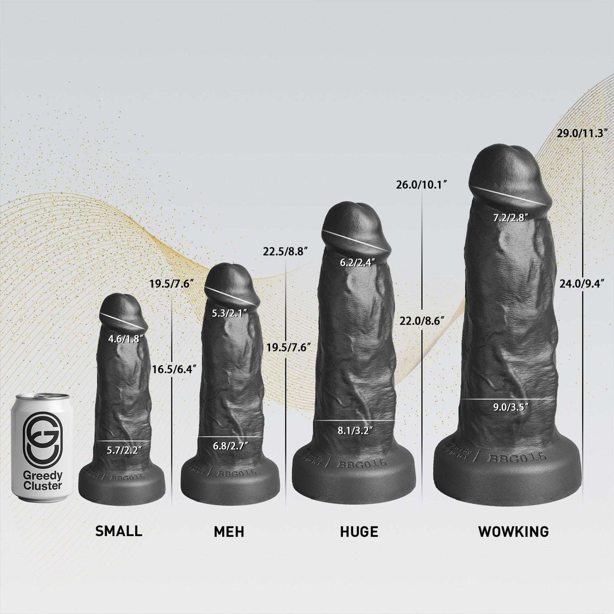 BRUNO - BBG016 REALISTIC DILDO - 4 SIZES