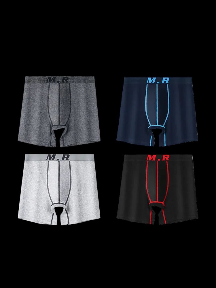4 Pack Anti - Chafing High Elasticity Sports Boxer Briefs - The Pup Play Hub