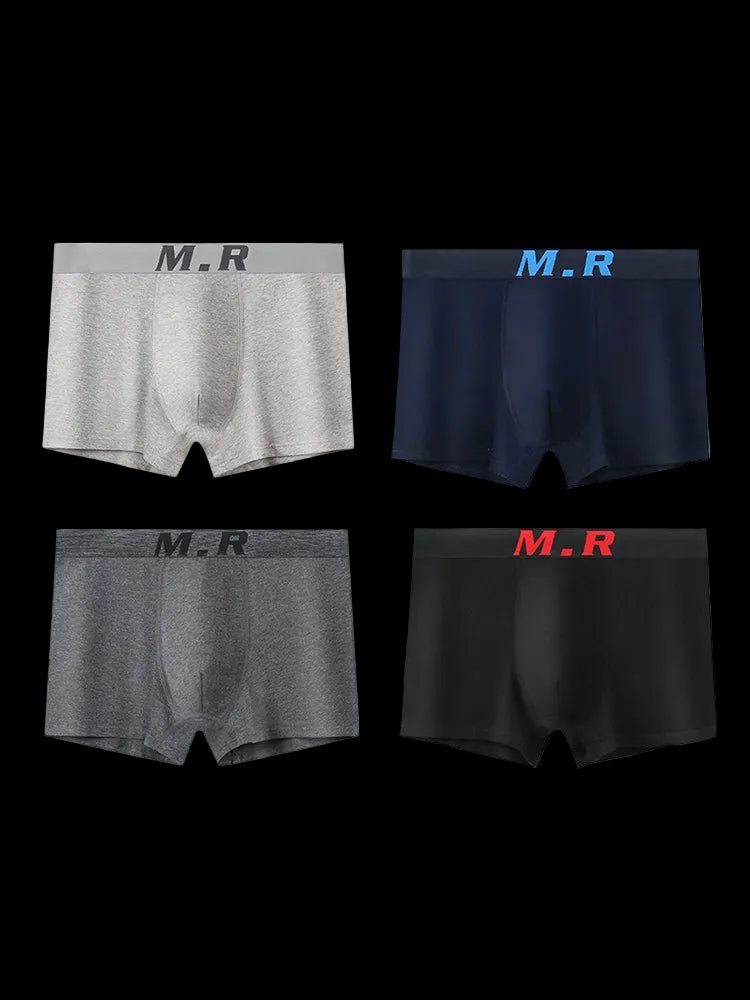 4 Pack Anti - Chafing High Elasticity Sports Boxer Briefs - The Pup Play Hub