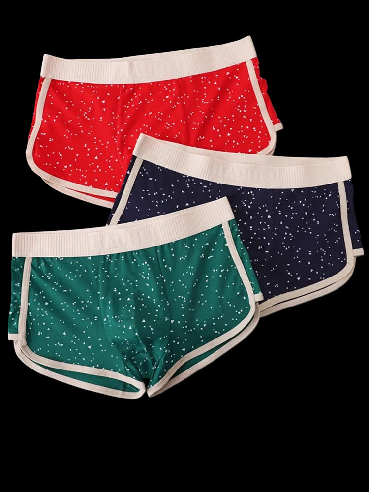 4 - pack Men's Starry Sky Pure Cotton Personality Trendy Youth Boxer Briefs - The Pup Play Hub