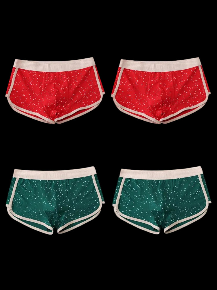 4 - pack Men's Starry Sky Pure Cotton Personality Trendy Youth Boxer Briefs - The Pup Play Hub