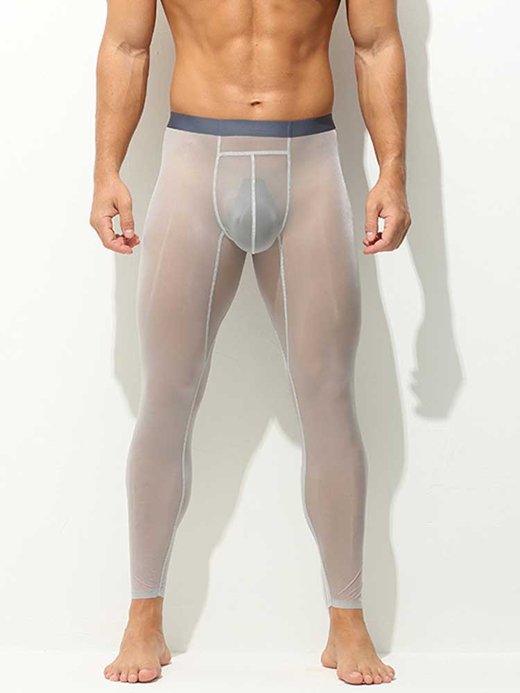 Men's Tight Stretchy Sheer Athletic Base Layer Leggings
