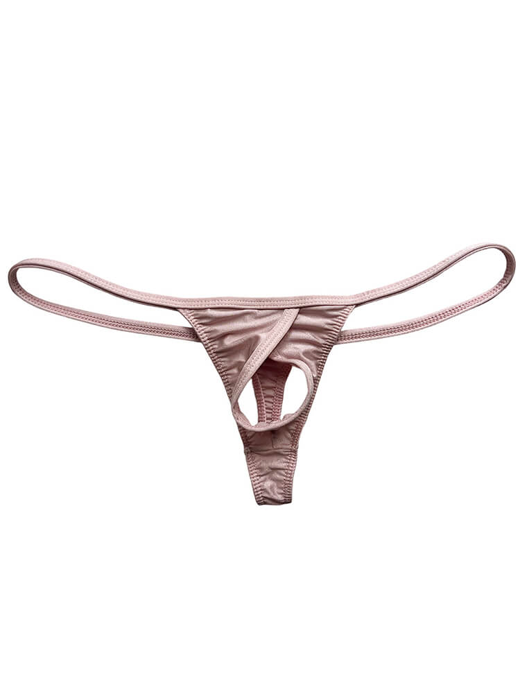 Men's Sexy Stretchy Nylon Low-Rise Thin Straps Thong