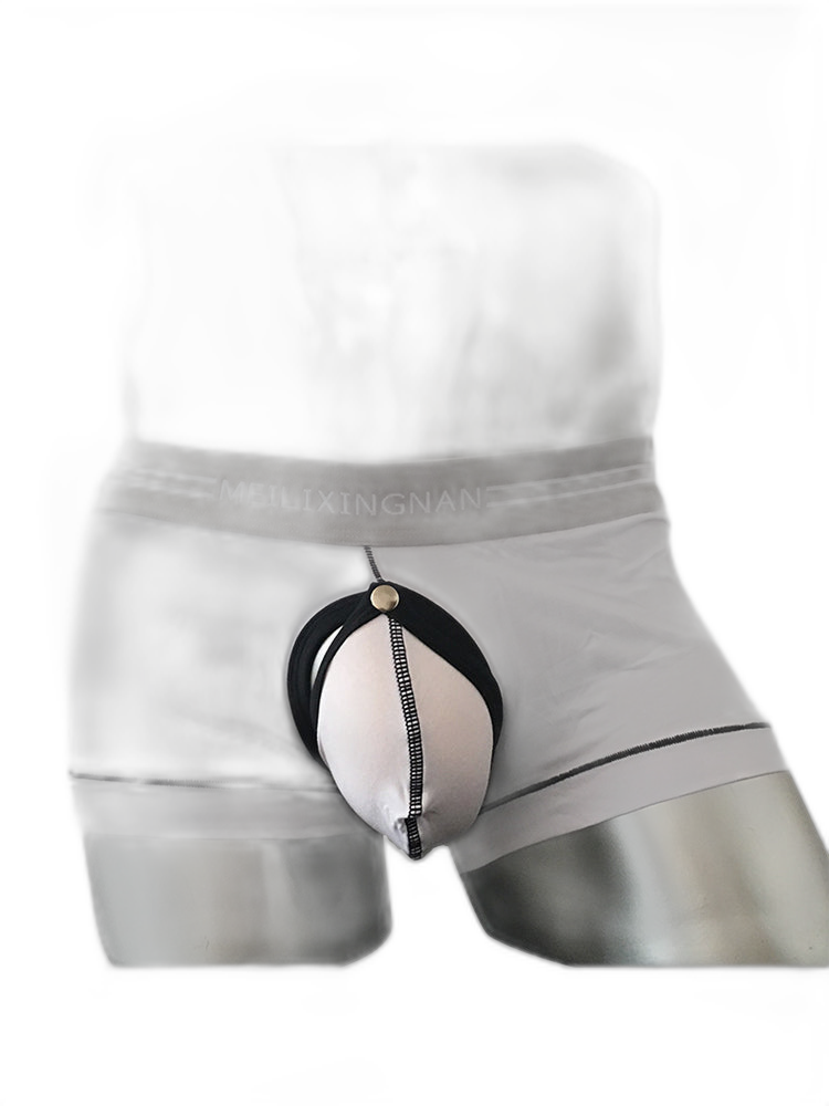 2 Pack Men's Detachable Pouch Breathable Boxer Briefs