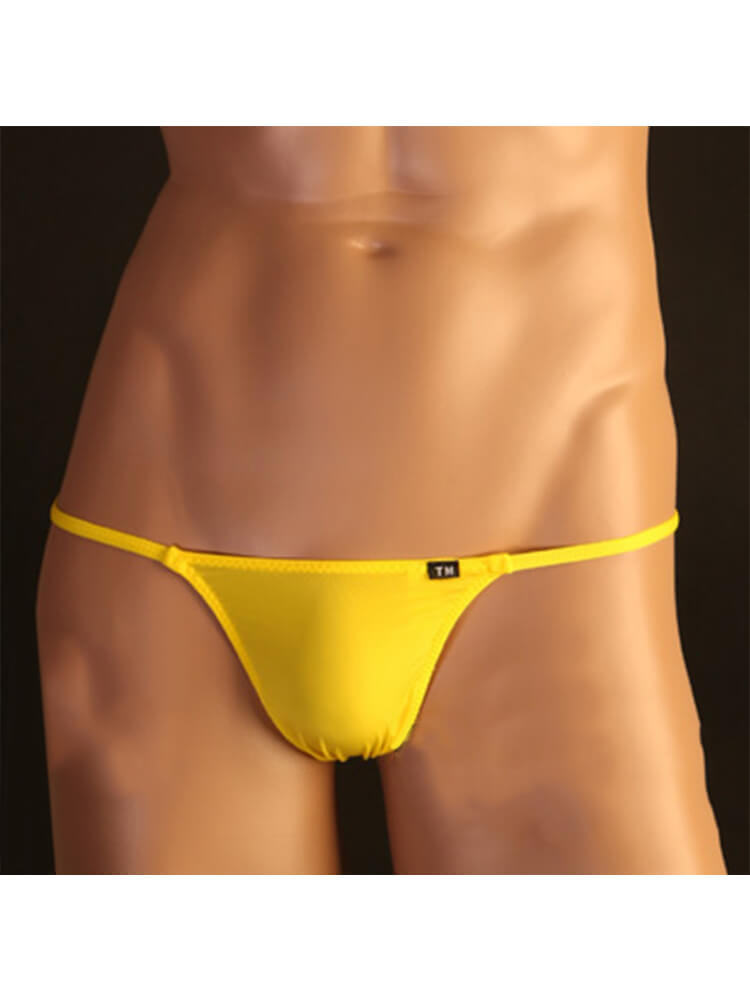 Men's Sexy Thin Solid Color Nylon Thong