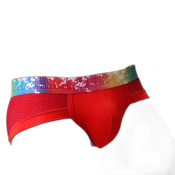 4 Pack Breathable Modal Colored Belt Briefs-rainbow pride underwear
