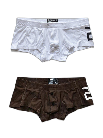 2-pack Men's Solid Color Comfortable Button-down Trunks