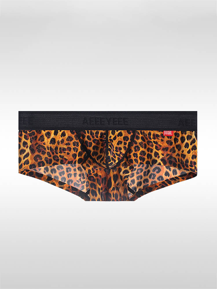 Men's Sexy Seamless Zebra Leopard Print Trunks
