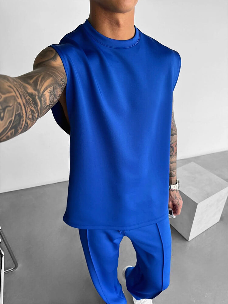 Men's Casual Sleeveless Vest Trousers Sports Suit