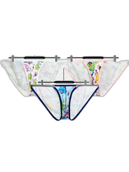 2 Pack Men's Trendy Printed Cartoon Comfortable and Breathable Bikini