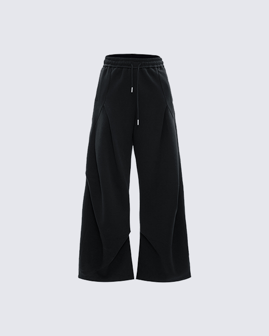 Wide-Leg Drawstring Jogger Pants