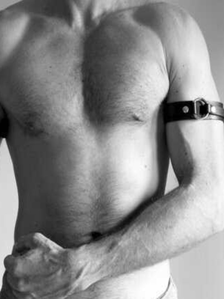 Leather Upper Arm Cuff - Black