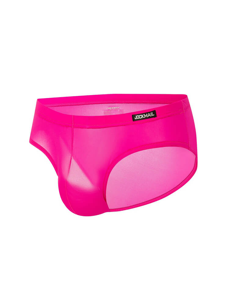 Men's Sexy Solid Color Ultra-Thin Ice Silk Briefs