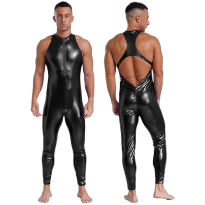 Power Pose Metallic Disco Men's Bodysuit