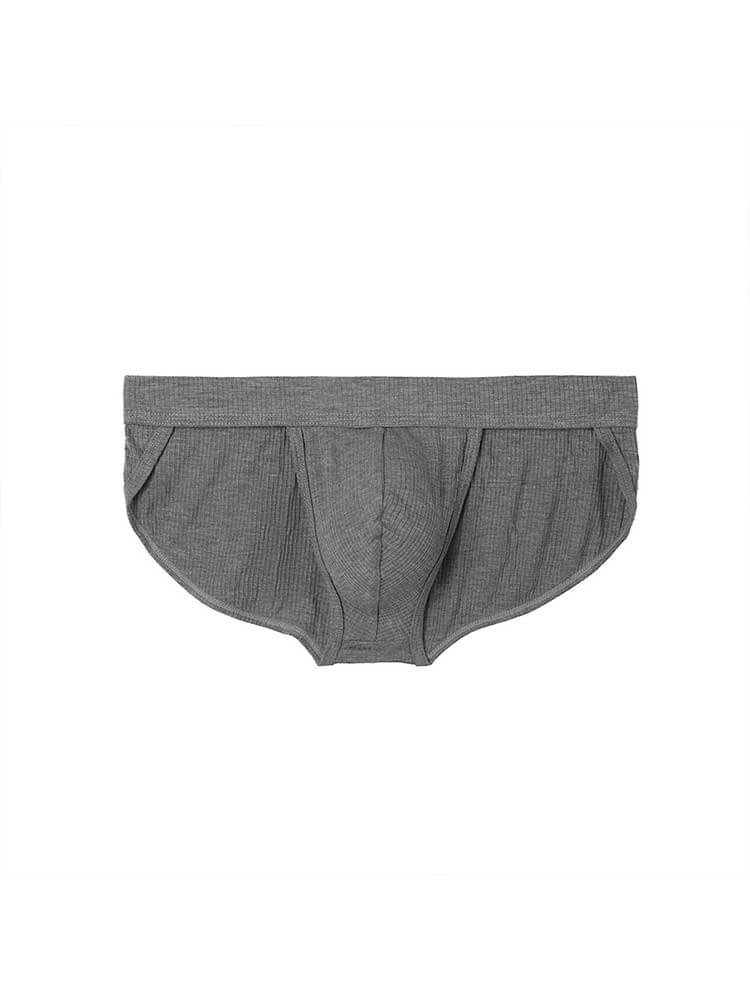 Men's Low-Rise Sexy High-Cut Ribbed Cotton Briefs