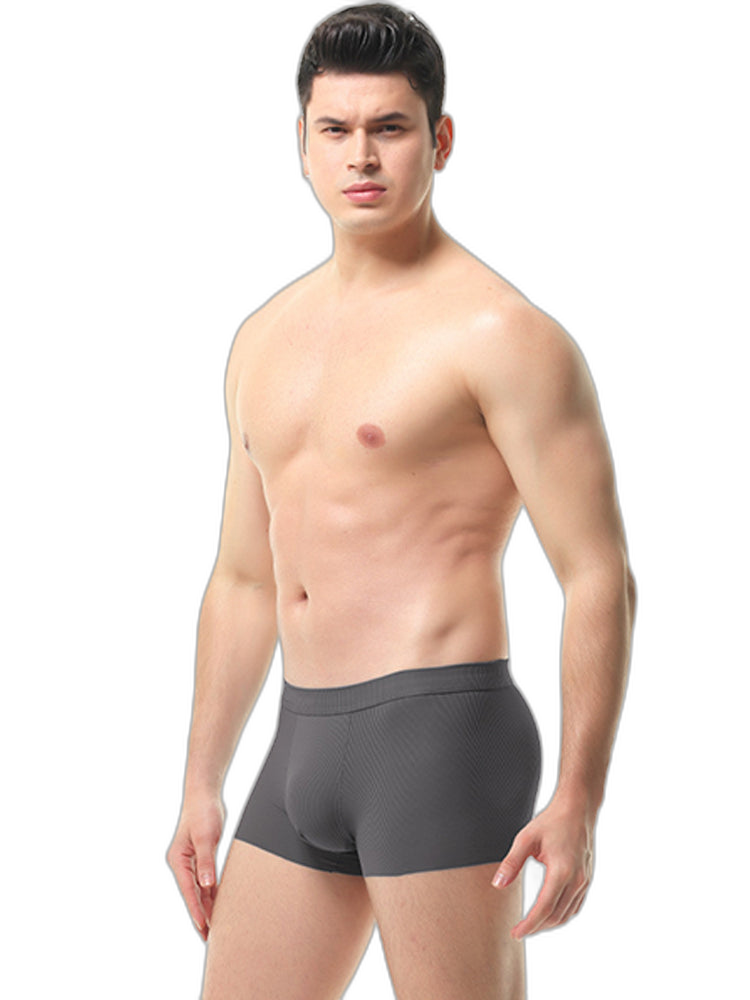 4 Pack Men's Ice Silk Seamless Trunks Underwear