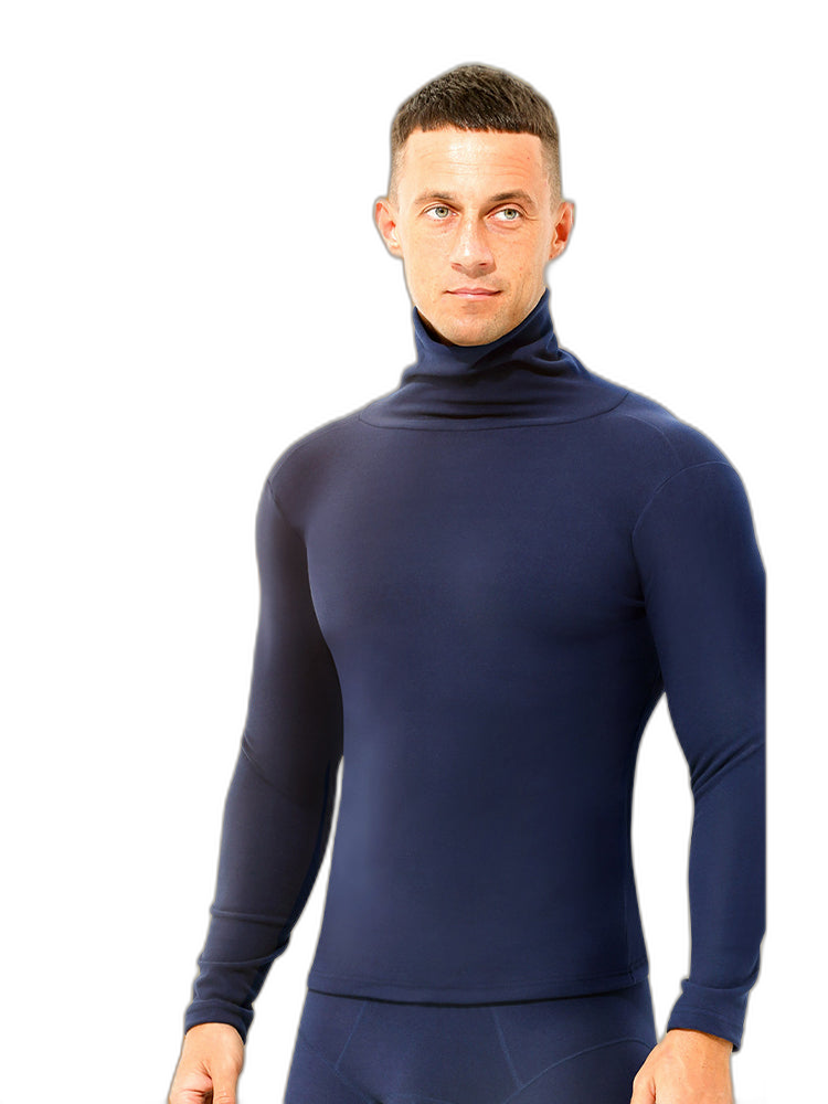 Men's Mid-high Collar Warm Cold-proof Long-sleeved Bottoming Shirt