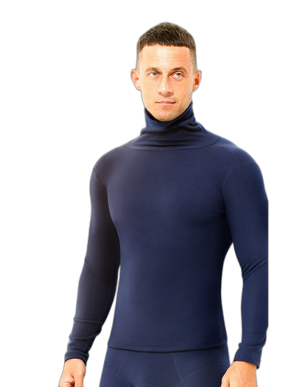 Men's Mid-high Collar Warm Cold-proof Long-sleeved Bottoming Shirt
