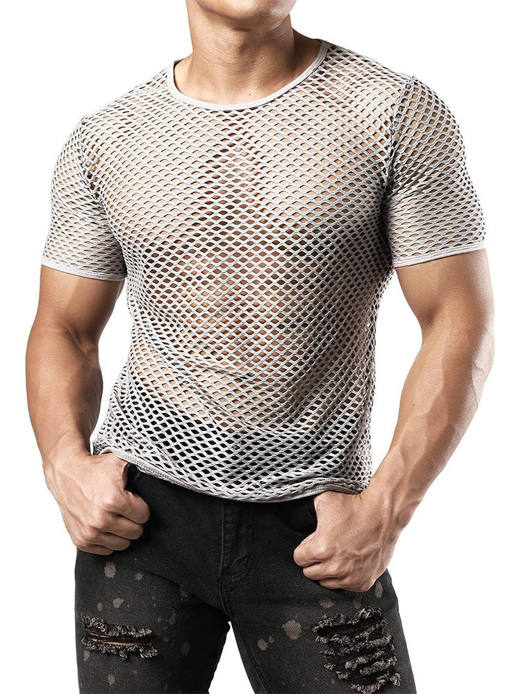 Men's Casual Hollow-out Fishnet Top