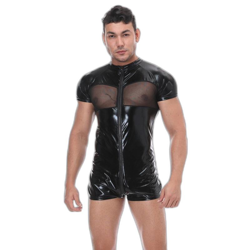 Faux Leather Fetish Bodysuit