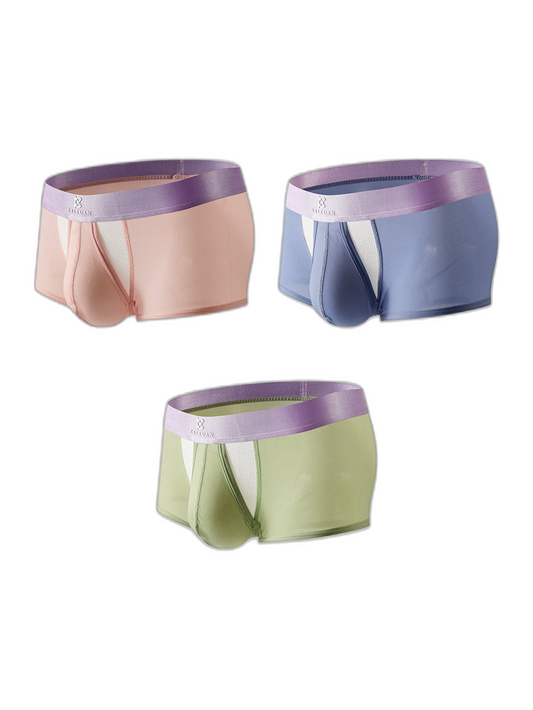 3 Pack Men's Supportive Pouch Lightweight Antibacterial Cooling Trunks
