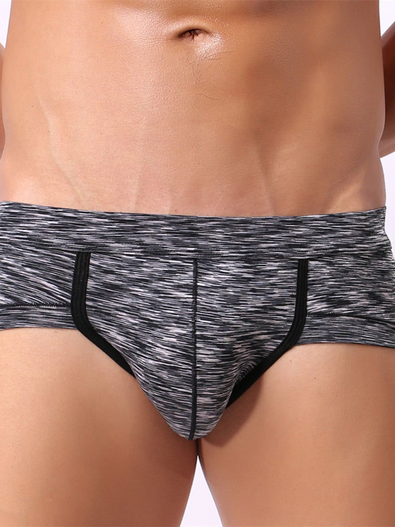 4 Pack Men's Striped U-convex Pouch Briefs