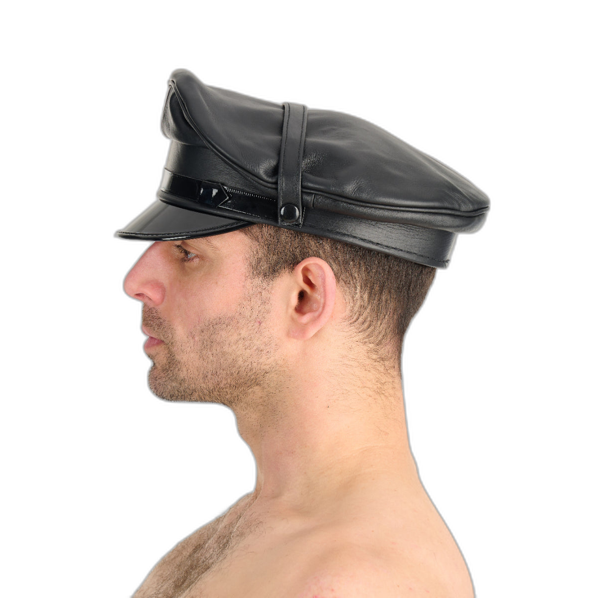 Prowler RED Leather Military Cap Black
