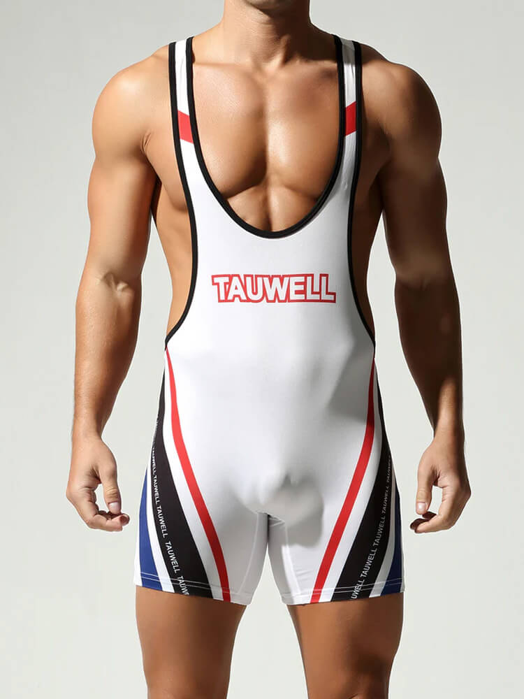 Tauwell Men's Fitness Wrestling Vest Bodysuit