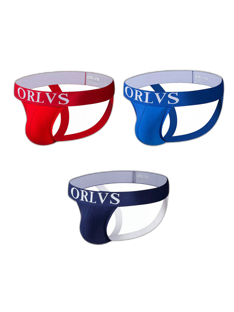 3 Pack Men's U-Pouch Striped Sexy Jockstraps