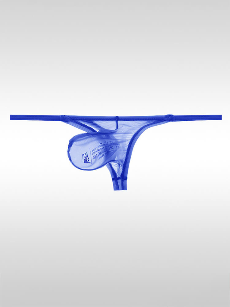 Men's Sexy Sheer U-Bulge Pouch Ice Silk Thong