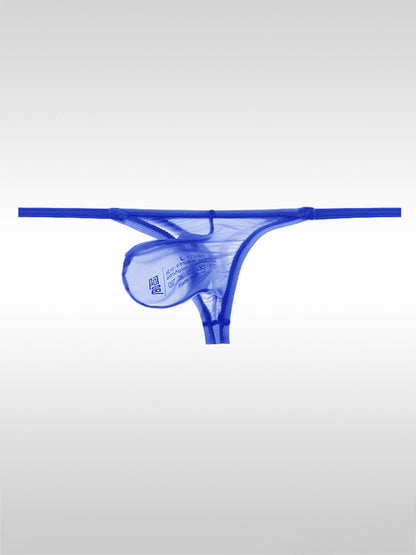 Men's Sexy Sheer U-Bulge Pouch Ice Silk Thong