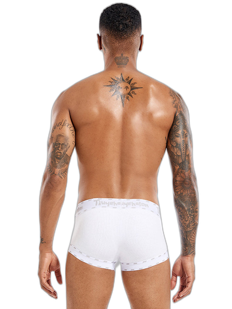 Men's Threaded Fabric Pouch Trunks With Fly