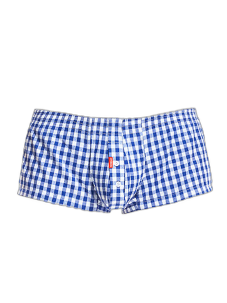 Plaid 100% Cotton Men's Soft Trunks