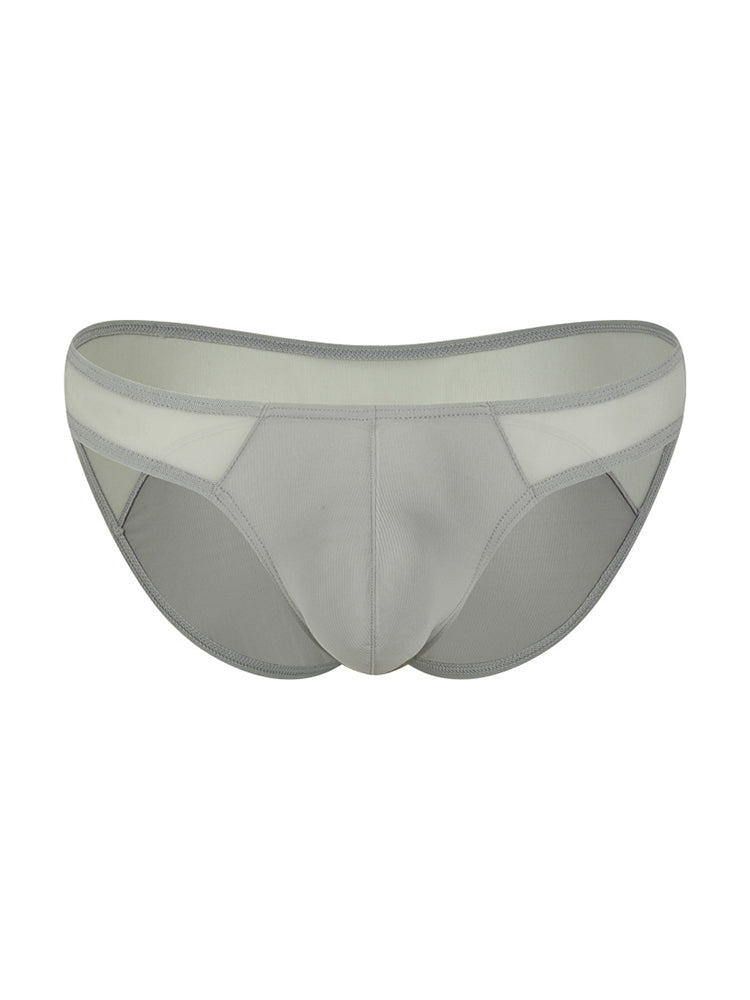 Men's Sexy Solid-Color Mesh-Panel Briefs