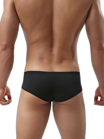 3 Pack Men's Cotton Solid U-Shaped Pouch Briefs