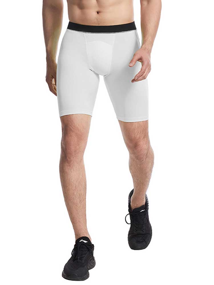 Men's Solid Color Slim Shaping T-shirt and Shorts