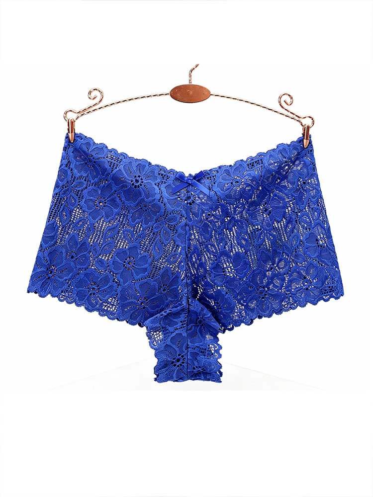 Men's Sexy Openwork Jacquard Lace Boxer Briefs