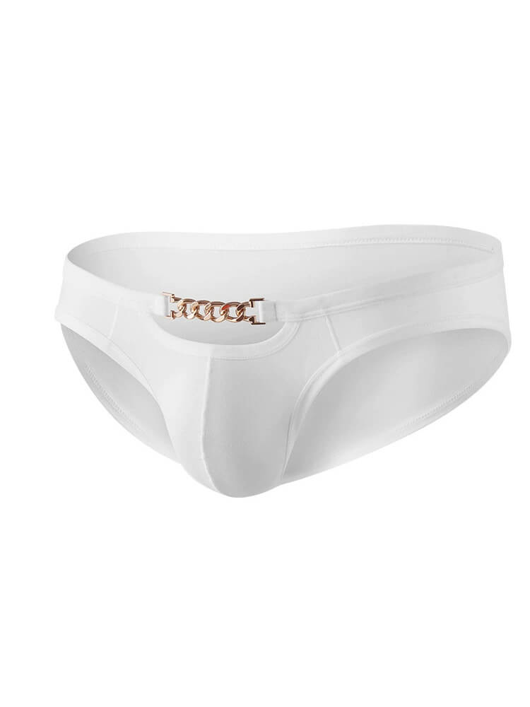 Men's Hollow Chain Decorated Low Waist Briefs