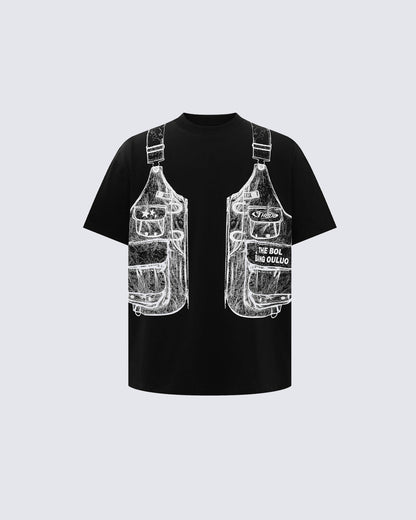 KIIKIO High Street Distressed Graphic Collared Tee