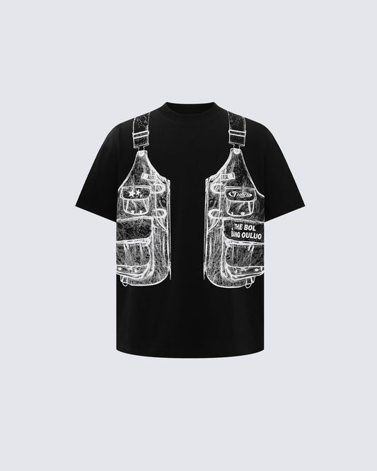 KIIKIO High Street Distressed Graphic Collared Tee
