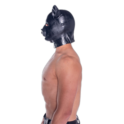 Prowler RED Latex Pig Hood Black