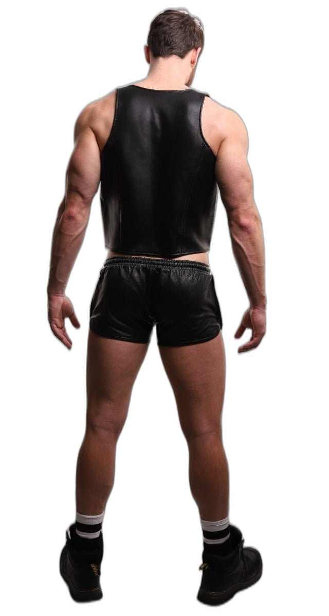 ruff GEAR Premium  Leather Bar Vest Black