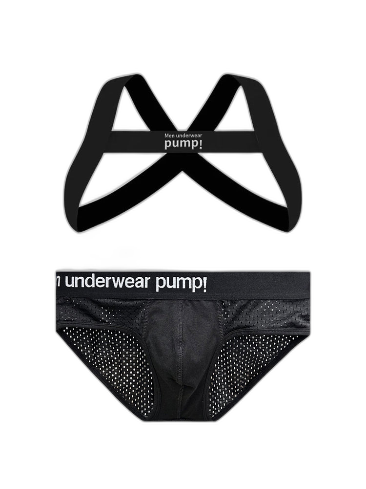 Men's Sporty Cut Anti-Chafing Stretch Fit Shoulder Strap & Underwear