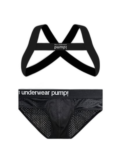 Men's Sporty Cut Anti-Chafing Stretch Fit Shoulder Strap & Underwear