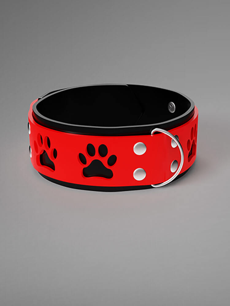 Unisex Paw Cutout Silicone Padlock Choker Collar