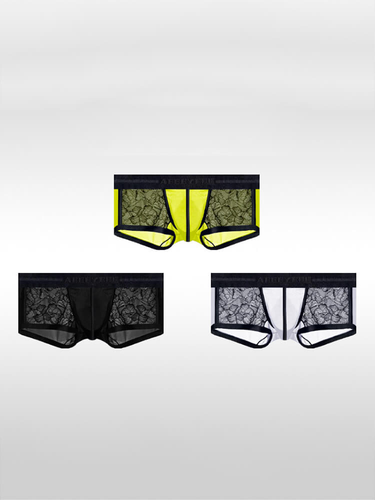 Men's Ice Silk Lace Sexy Sheer Ultra-Thin Trunks