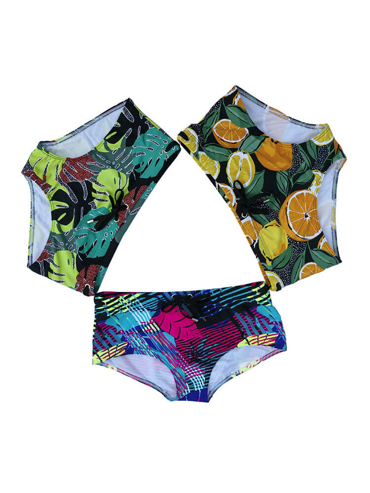 Men's Sexy Nature-Print Tight Beach Swim Trunks