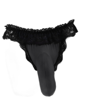 Frilly Lace Sissy Thong With Bulge Lift