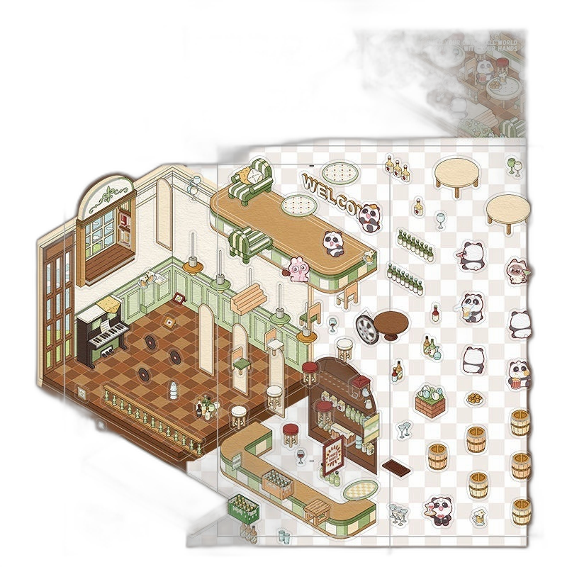Cute DIY 3D Isometric Stickers